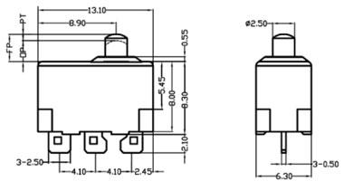 G3S00A16微動(dòng)開(kāi)關(guān)尺寸